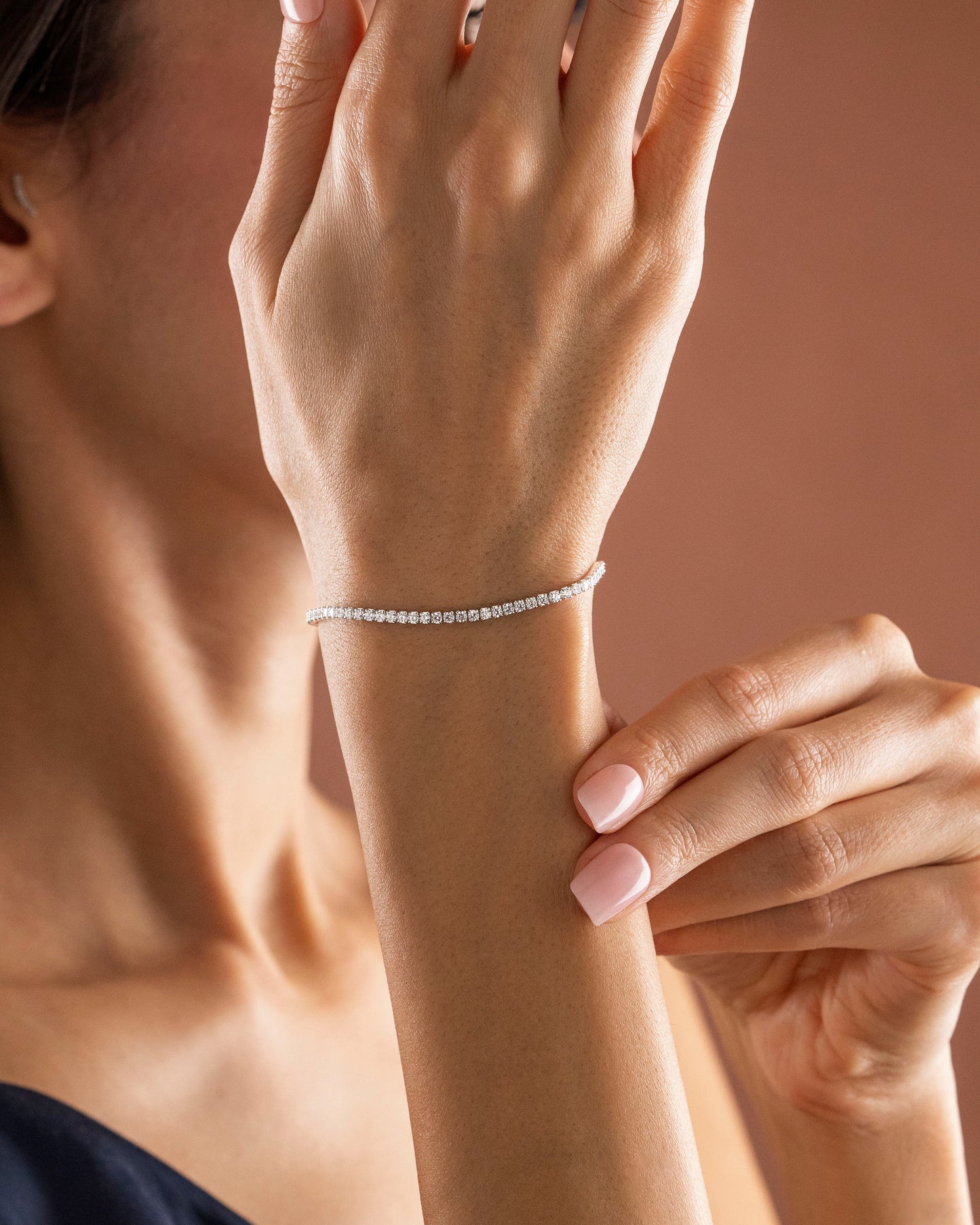 925 Ayar Gümüş Zirkon Taşlı Su Yolu Tennis Bileklik