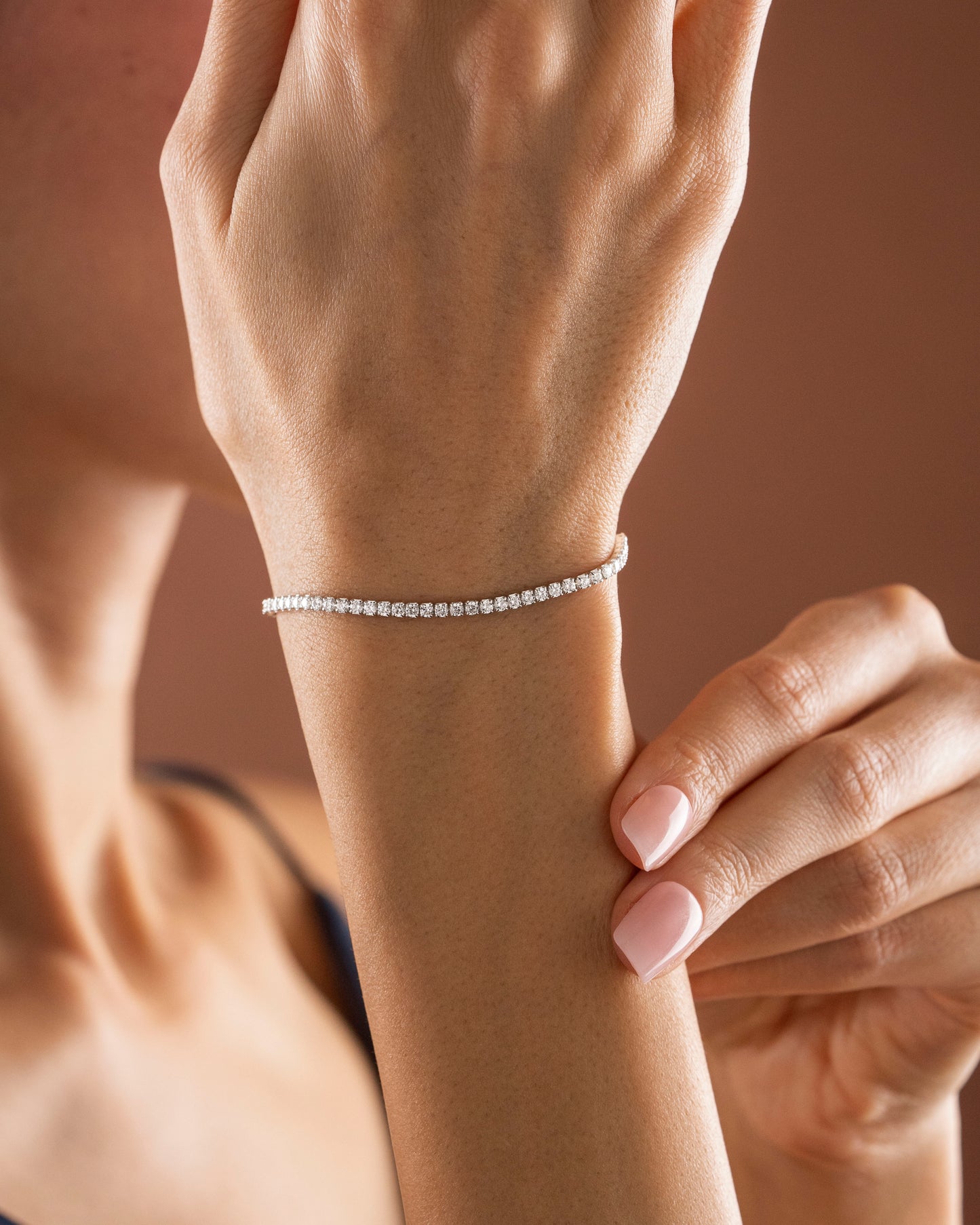 925 Ayar Gümüş Zirkon Taşlı Su Yolu Tennis Bileklik