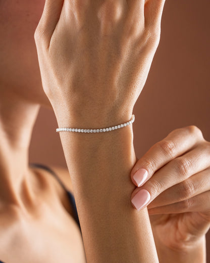 925 Ayar Gümüş Zirkon Taşlı Su Yolu Tennis Bileklik